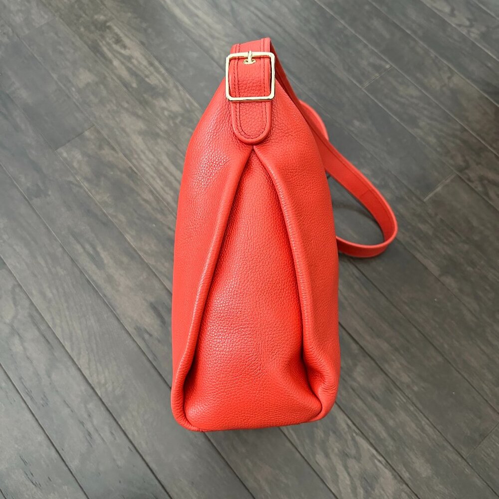 Coach Large Orange-Red Leather Shoulder Bag 35775 - Picture 8 of 16